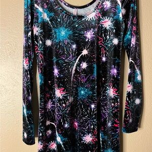 Xhilaration Multicolor Fireworks Print Dress. Size Small. Swing dress.